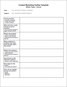 Content Marketing Outline Template